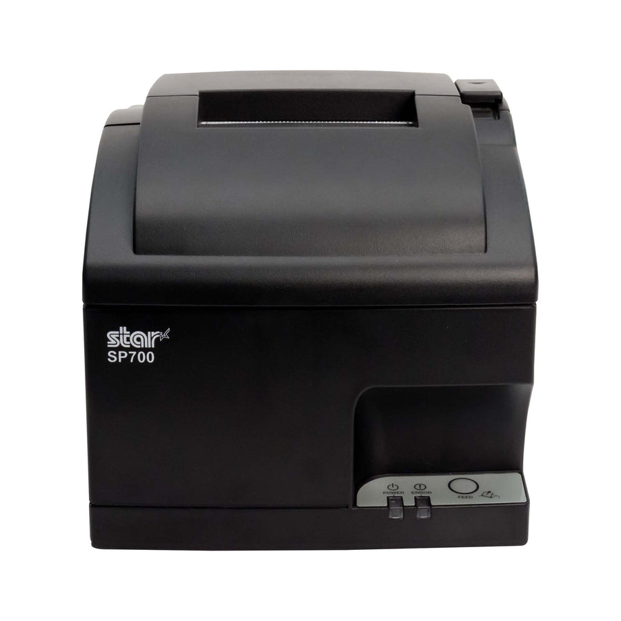 Star Micronics SP700 series impact printer in gray (series photo; the SP712 tear-bar model shares this body)