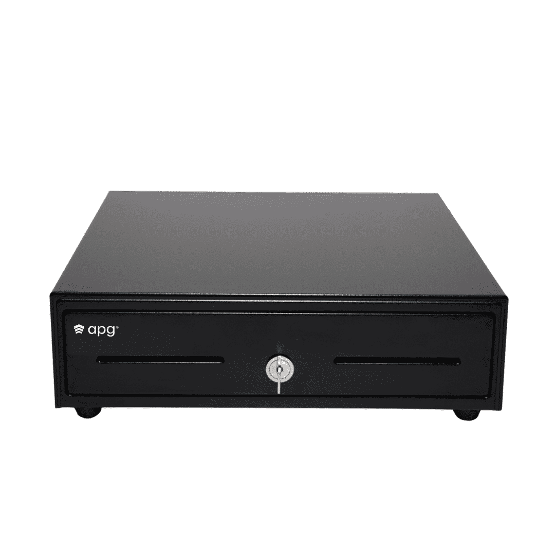 APG Arlo Entry-Level Cash Drawer, 16 in, 5 Bill / 5 Coin, MultiPRO with CD-101A Cable, Black (EKDS320-1-B410-A20)