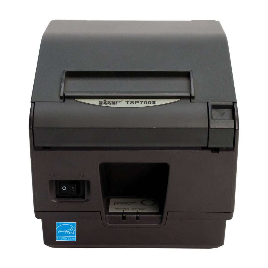 Star Micronics TSP743II 3-inch thermal receipt and label printer in gray, front view