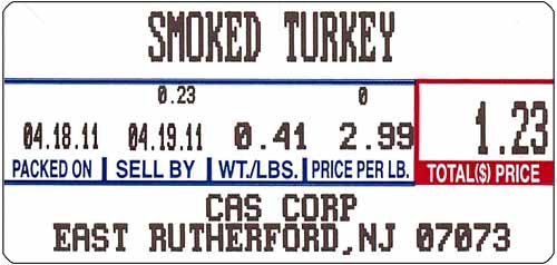 CAS LST-8000 thermal scale labels, 58 x 30 mm, non-UPC